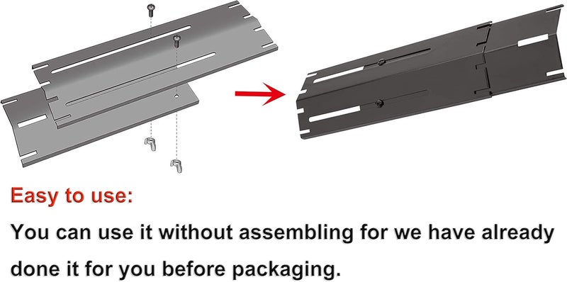 DELSbbq Universal Adjustable Grill Heat Plate Shield, Porcelain Steel Flavorizer Bar Replacement for Gas Grill, Heat Tent, Burner Cover, Flame Tamer for Gas Grill, Extends from 11.75" up to 21" L, 5 Pack - Image 3